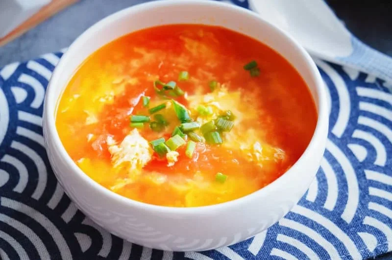 Tomato and Egg Drop Soup Recipe